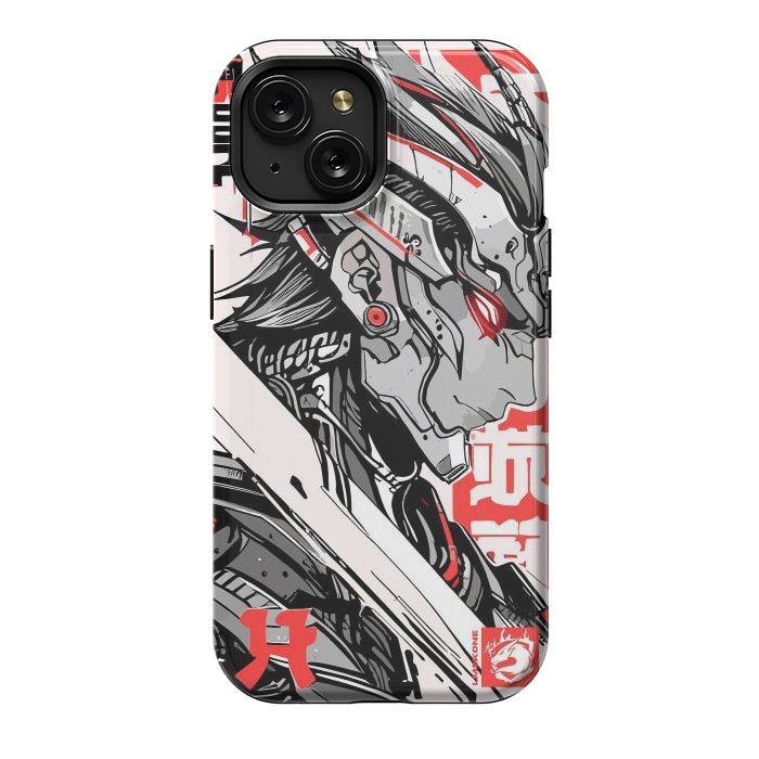 iPhone 15 StrongFit Samurai Red Cyborg by LM2Kone