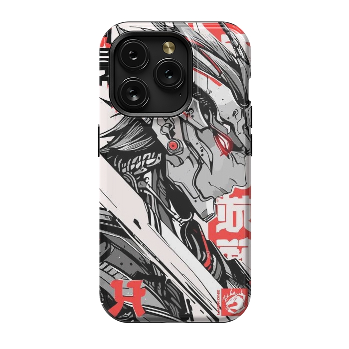 iPhone 15 Pro StrongFit Samurai Red Cyborg by LM2Kone