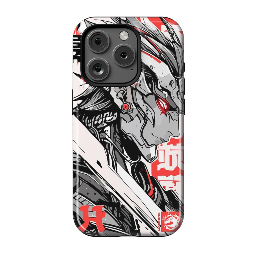 iPhone 15 Pro StrongFit Samurai Red Cyborg by LM2Kone