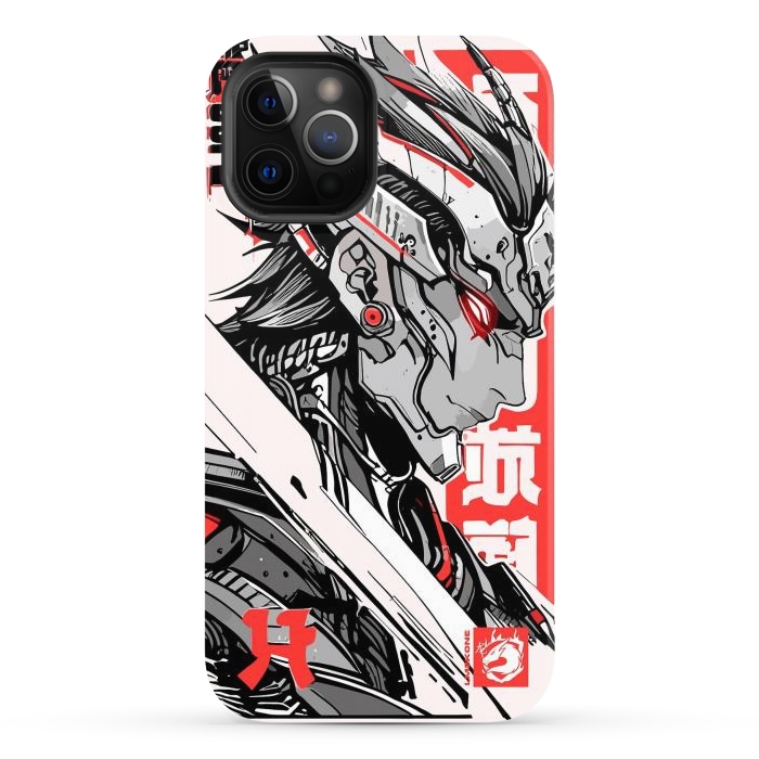 iPhone 12 Pro Max StrongFit Samurai Red Cyborg by LM2Kone