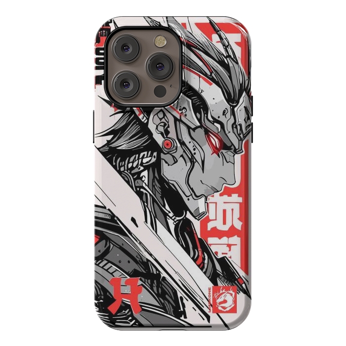 iPhone 14 Pro max StrongFit Samurai Red Cyborg by LM2Kone