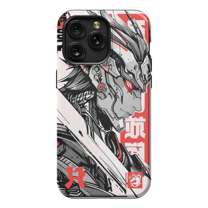 iPhone 15 Pro Max StrongFit Samurai Red Cyborg by LM2Kone