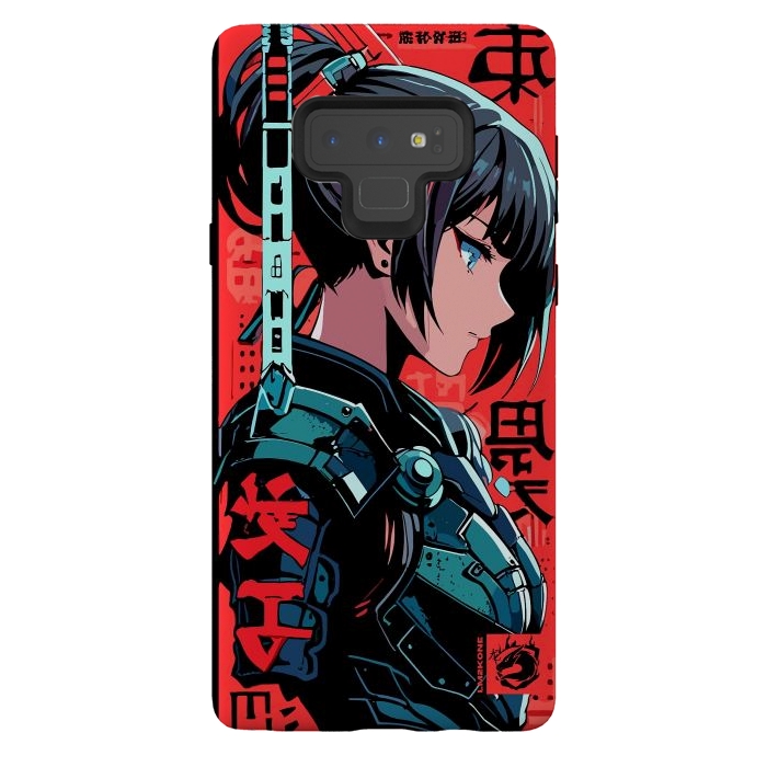 Galaxy Note 9 StrongFit Cyberpunk Kanji Woman by LM2Kone