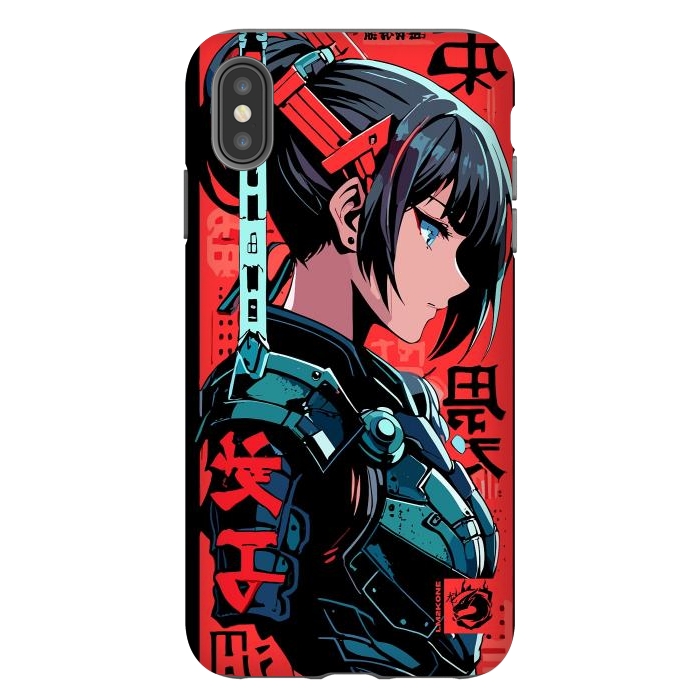 iPhone Xs Max StrongFit Cyberpunk Kanji Woman by LM2Kone