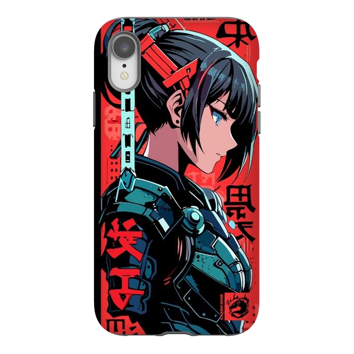 iPhone Xr StrongFit Cyberpunk Kanji Woman by LM2Kone