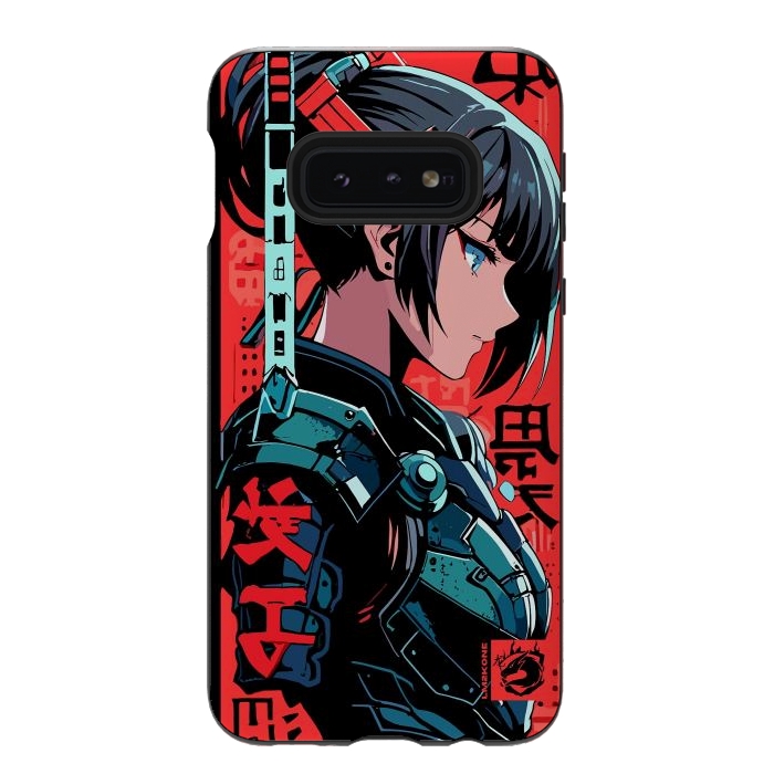 Galaxy S10e StrongFit Cyberpunk Kanji Woman by LM2Kone