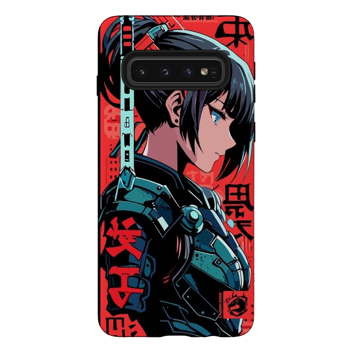 Galaxy S10 StrongFit Cyberpunk Kanji Woman by LM2Kone