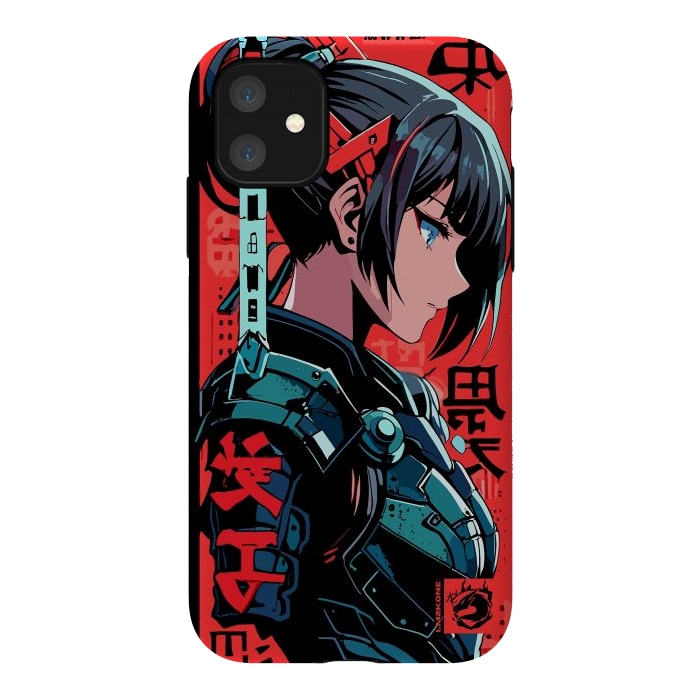 iPhone 11 StrongFit Cyberpunk Kanji Woman by LM2Kone