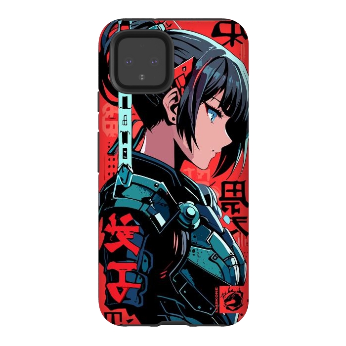 Pixel 4 StrongFit Cyberpunk Kanji Woman by LM2Kone