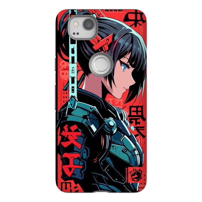 Pixel 2 StrongFit Cyberpunk Kanji Woman by LM2Kone