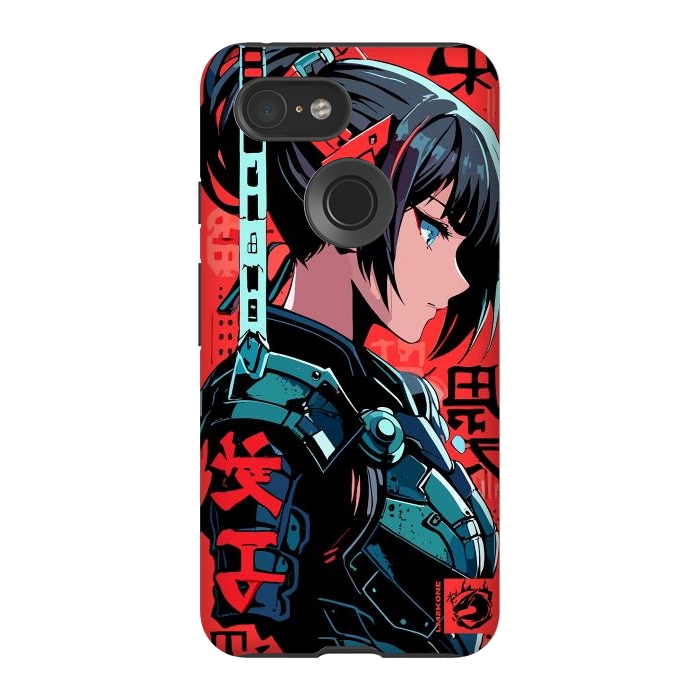 Pixel 3 StrongFit Cyberpunk Kanji Woman by LM2Kone