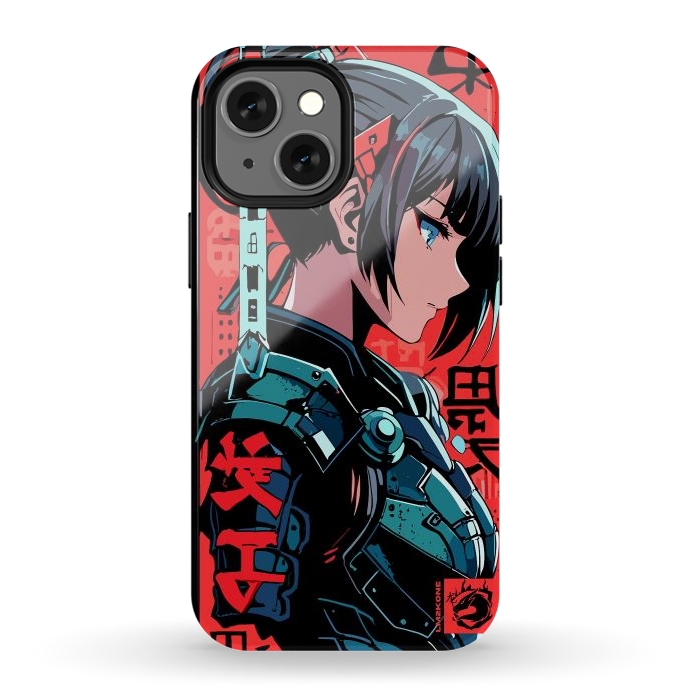 iPhone 12 mini StrongFit Cyberpunk Kanji Woman by LM2Kone