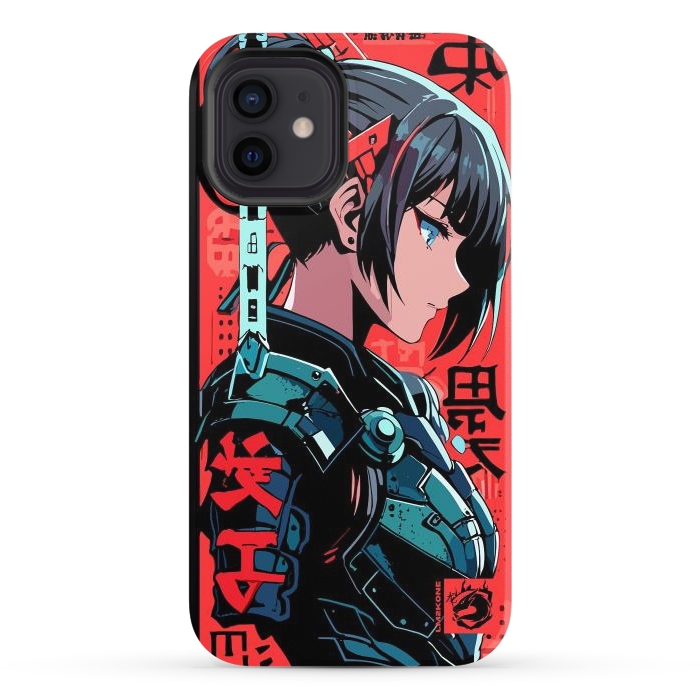 iPhone 12 StrongFit Cyberpunk Kanji Woman by LM2Kone