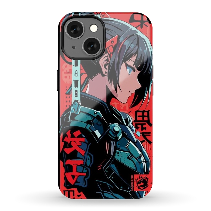 iPhone 13 StrongFit Cyberpunk Kanji Woman by LM2Kone