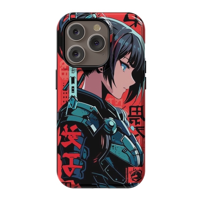 iPhone 14 Pro StrongFit Cyberpunk Kanji Woman by LM2Kone