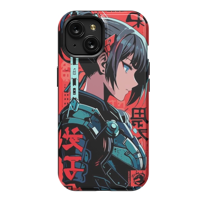 iPhone 15 StrongFit Cyberpunk Kanji Woman by LM2Kone