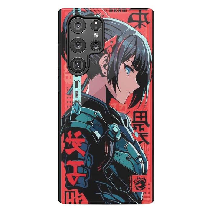 Galaxy S22 Ultra StrongFit Cyberpunk Kanji Woman by LM2Kone