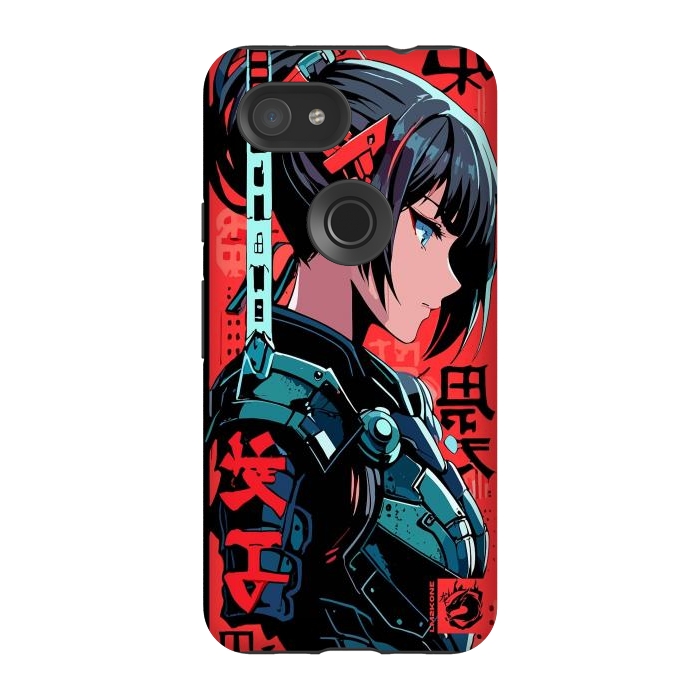 Pixel 3A StrongFit Cyberpunk Kanji Woman by LM2Kone