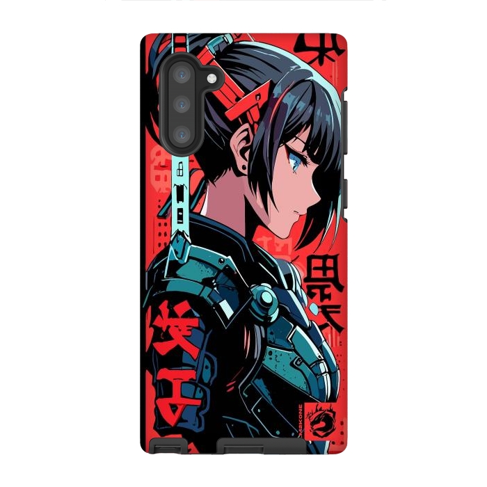 Galaxy Note 10 StrongFit Cyberpunk Kanji Woman by LM2Kone