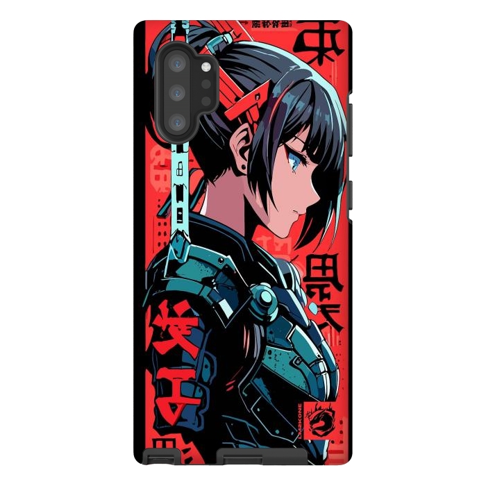 Galaxy Note 10 plus StrongFit Cyberpunk Kanji Woman by LM2Kone