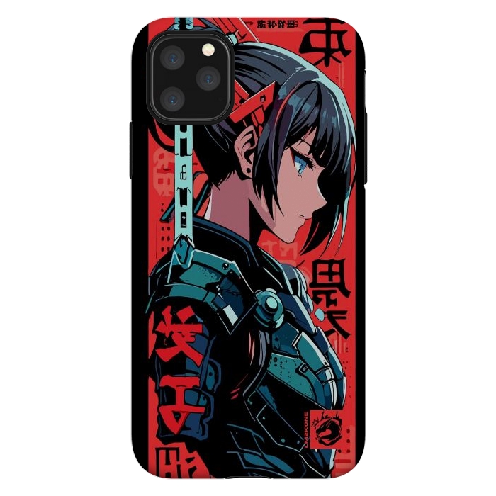 iPhone 11 Pro Max StrongFit Cyberpunk Kanji Woman by LM2Kone