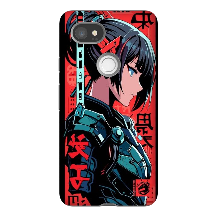 Pixel 2XL StrongFit Cyberpunk Kanji Woman by LM2Kone