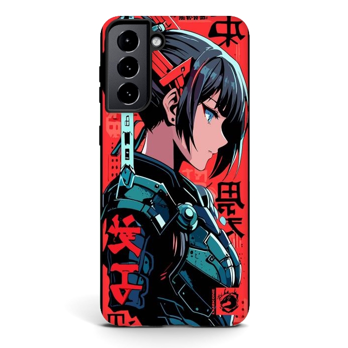 Galaxy S21 StrongFit Cyberpunk Kanji Woman by LM2Kone