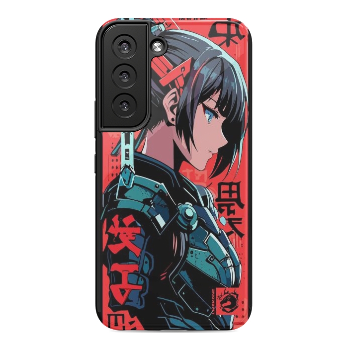 Galaxy S22 StrongFit Cyberpunk Kanji Woman by LM2Kone