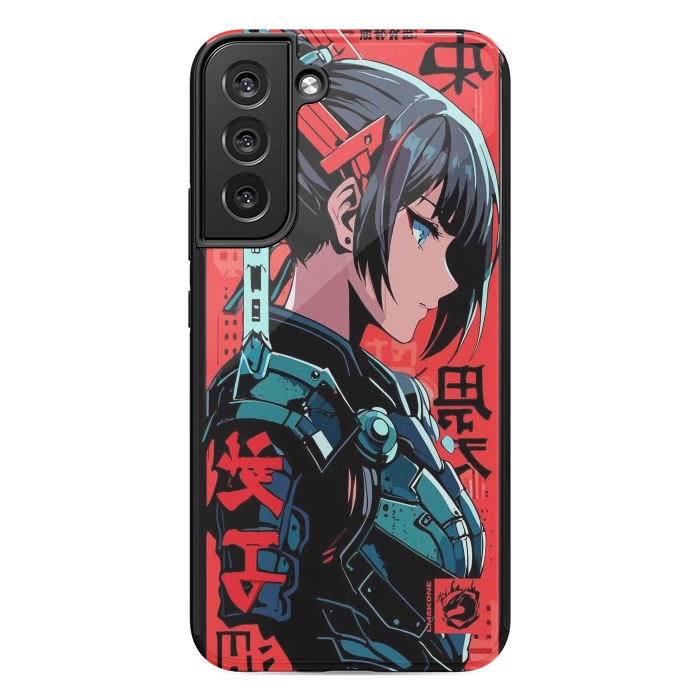 Galaxy S22 plus StrongFit Cyberpunk Kanji Woman by LM2Kone