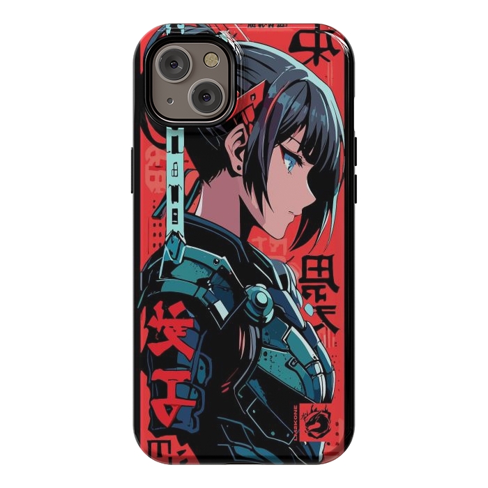 iPhone 14 Plus StrongFit Cyberpunk Kanji Woman by LM2Kone