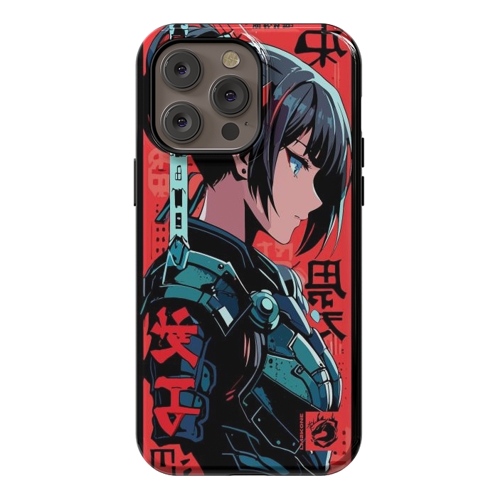 iPhone 14 Pro max StrongFit Cyberpunk Kanji Woman by LM2Kone