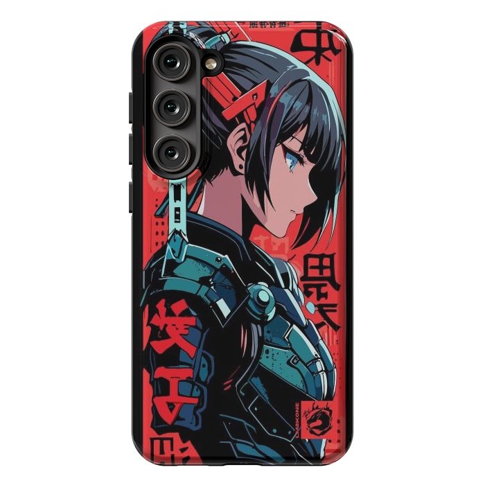 Galaxy S23 Plus StrongFit Cyberpunk Kanji Woman by LM2Kone