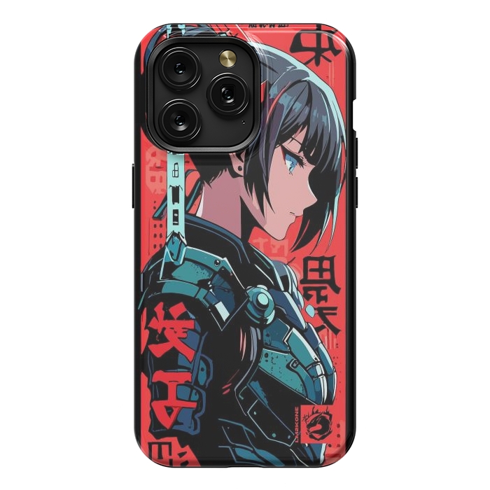 iPhone 15 Pro Max StrongFit Cyberpunk Kanji Woman by LM2Kone