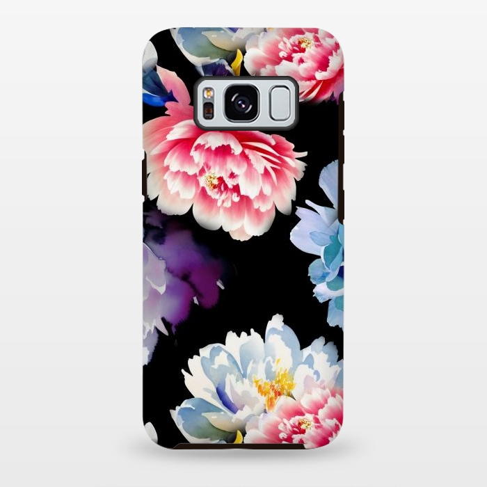 Galaxy S8 plus StrongFit Colorful watercolor peonies - painted flower petals by Oana 