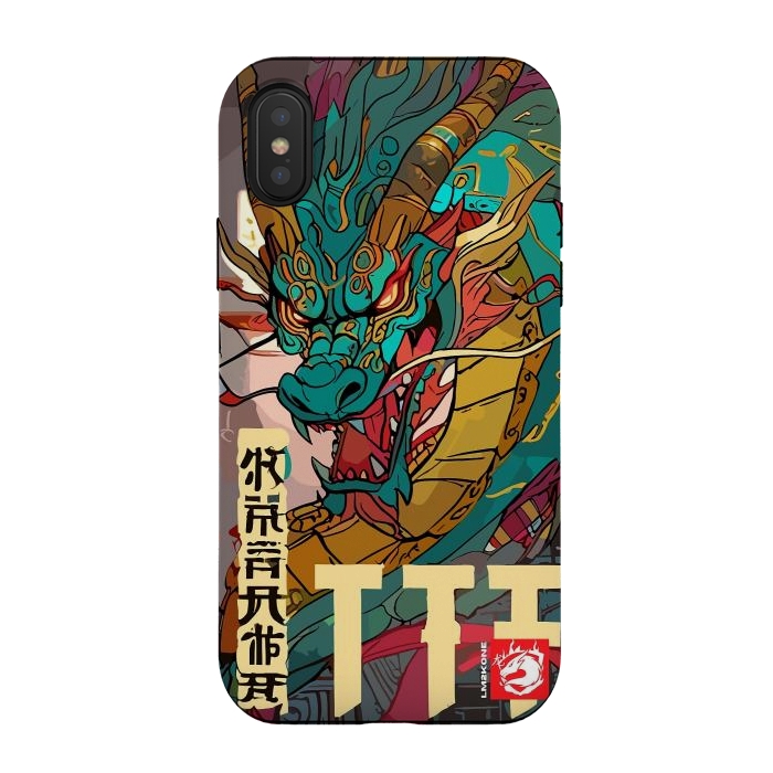 iPhone Xs / X StrongFit Epic Kanji Dragon by LM2Kone