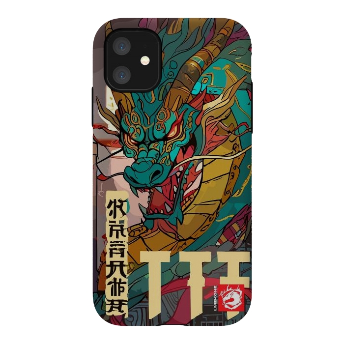 iPhone 11 StrongFit Epic Kanji Dragon by LM2Kone