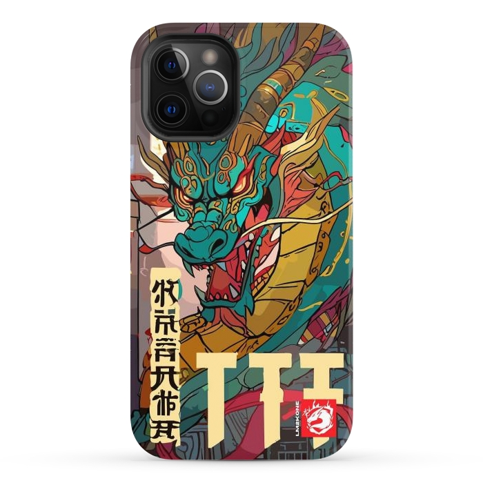 iPhone 12 Pro Max StrongFit Epic Kanji Dragon by LM2Kone