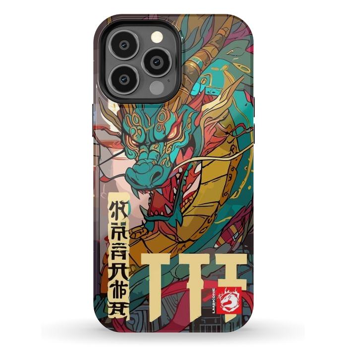 iPhone 13 Pro Max StrongFit Epic Kanji Dragon by LM2Kone