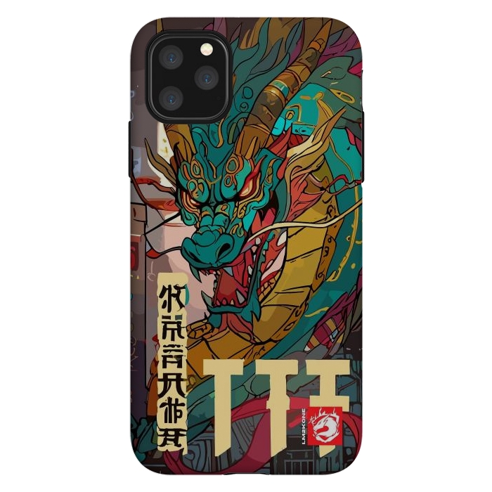 iPhone 11 Pro Max StrongFit Epic Kanji Dragon by LM2Kone