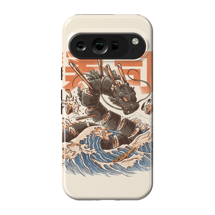 Pixel 9 pro StrongFit Great Sushi Dragon  by Ilustrata