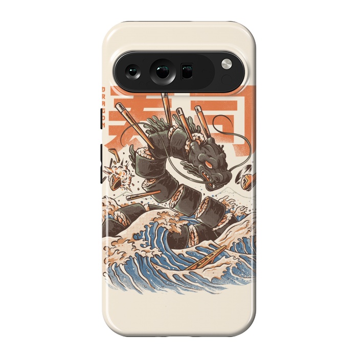 Pixel 9 Pro XL StrongFit Great Sushi Dragon  by Ilustrata