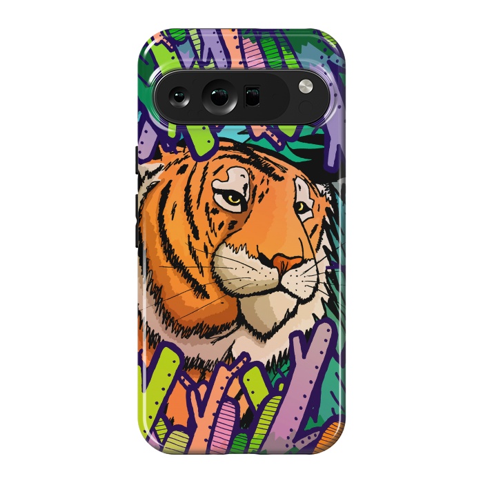 Pixel 9 Pro XL StrongFit Tiger in the undergrowth  by Steve Wade (Swade)