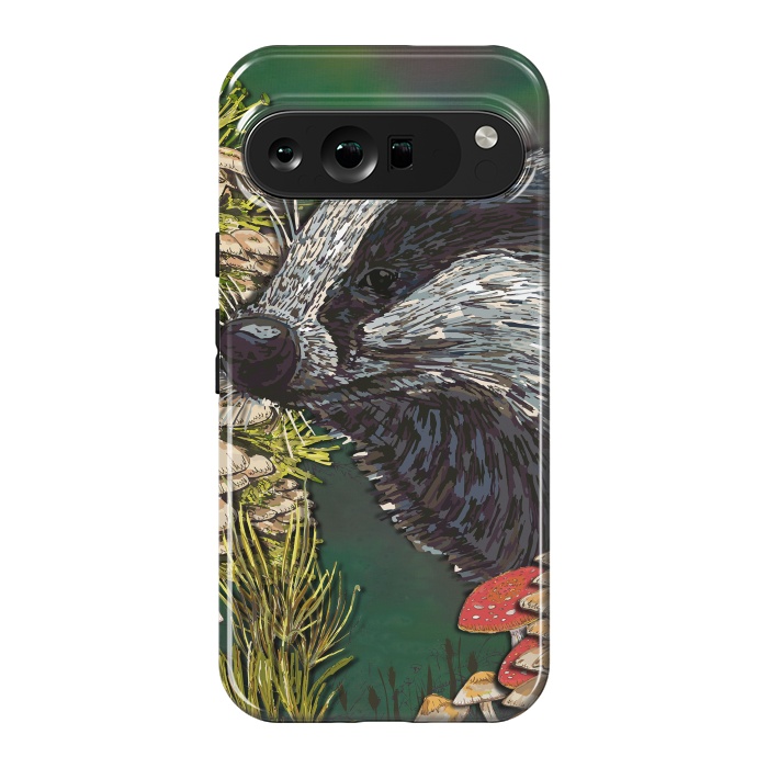 Pixel 9 Pro XL StrongFit Badger Woodland Walk by Lotti Brown