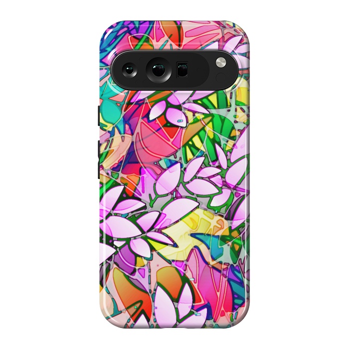 Pixel 9 Pro XL StrongFit Grunge Art Floral Abstract G130  by Medusa GraphicArt