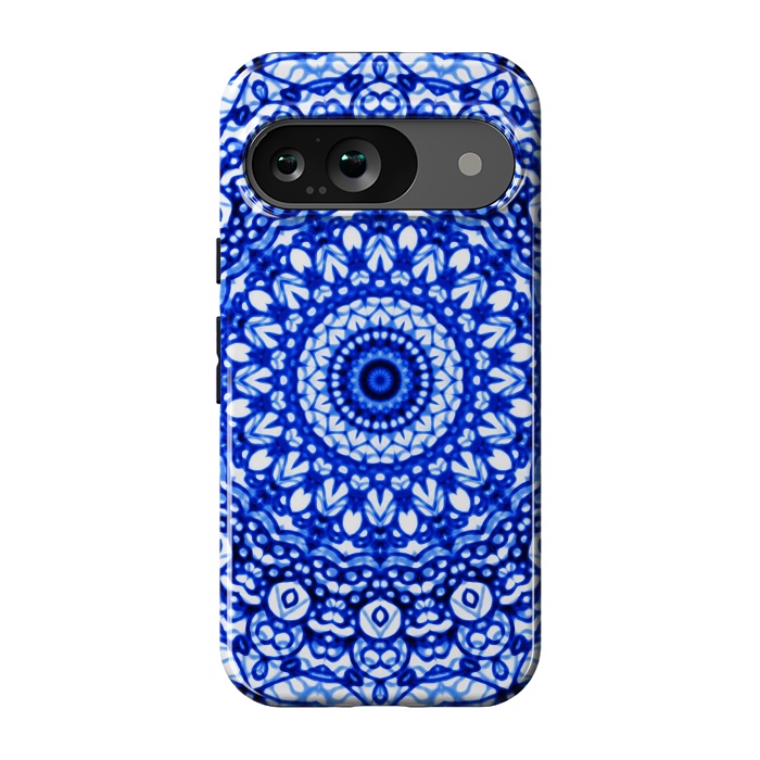 Pixel 9 StrongFit Blue Mandala Mehndi Style G403  by Medusa GraphicArt