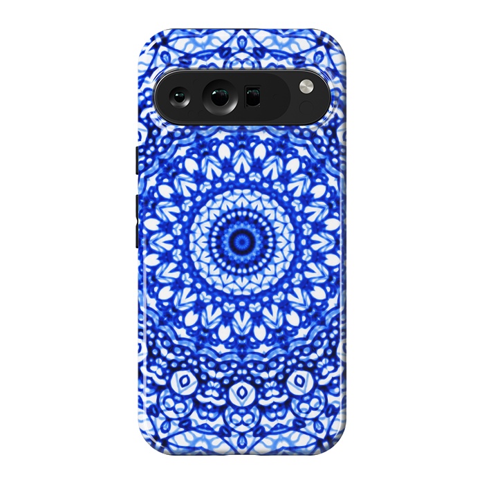 Pixel 9 Pro XL StrongFit Blue Mandala Mehndi Style G403  by Medusa GraphicArt