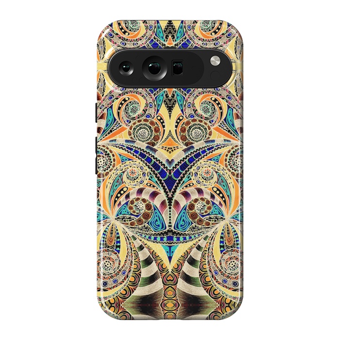 Pixel 9 Pro XL StrongFit Drawing Floral Zentangle G240 by Medusa GraphicArt