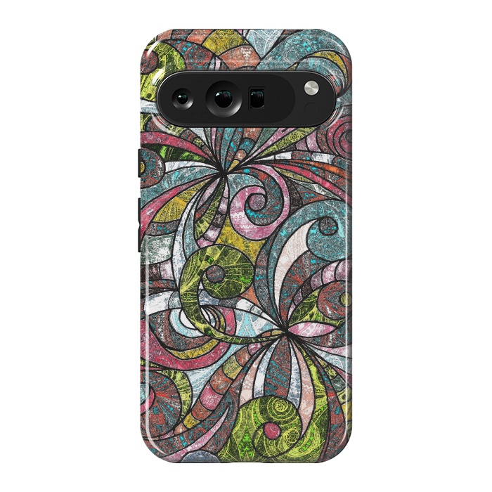 Pixel 9 Pro XL StrongFit Drawing Floral Zentangle G203 by Medusa GraphicArt