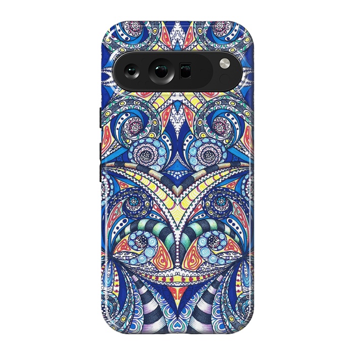 Pixel 9 Pro XL StrongFit Drawing Floral Zentangle G7B by Medusa GraphicArt