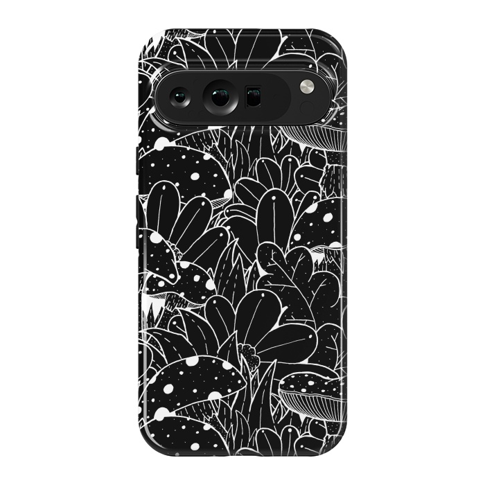 Pixel 9 Pro XL StrongFit Black and white autumn pattern by Steve Wade (Swade)